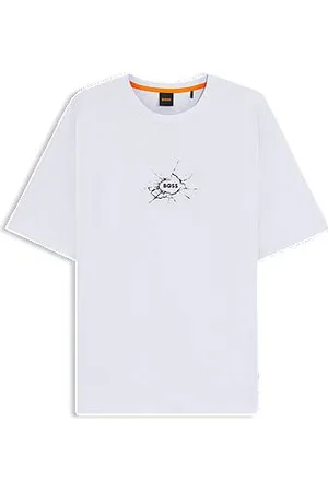 HUGO BOSS Relaxed-fit T-shirt van katoen met logo-artwork