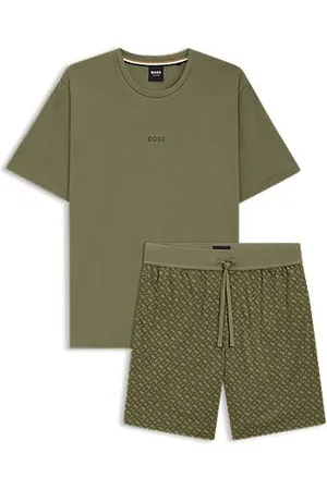 HUGO BOSS Katoenen pyjama met logo en monogrammen in een cadeaubox