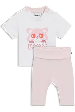 HUGO BOSS Baby-T-shirt en legging van stretchkatoen