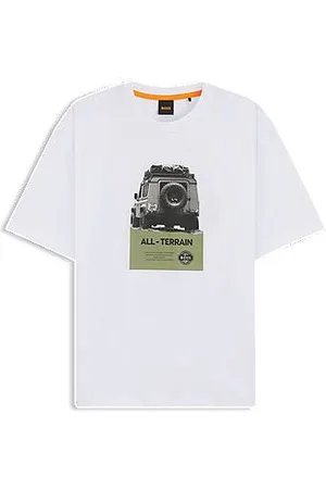 HUGO BOSS Relaxed-fit T-shirt van katoenen jersey met gedrukt artwork