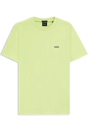 HUGO BOSS Regular-fit T-shirt van stretchkatoen met contrastlogo