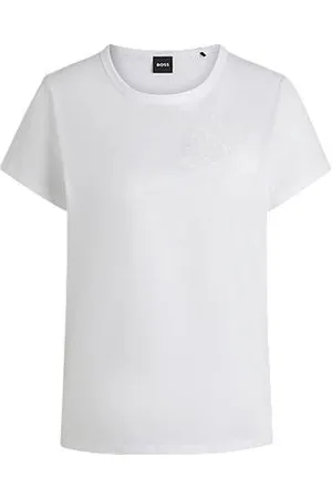 HUGO BOSS T-shirt van gemerceriseerde katoen met logomotief