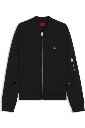 HUGO BOSS Oversized-fit jersey bomberjack van katoenmix