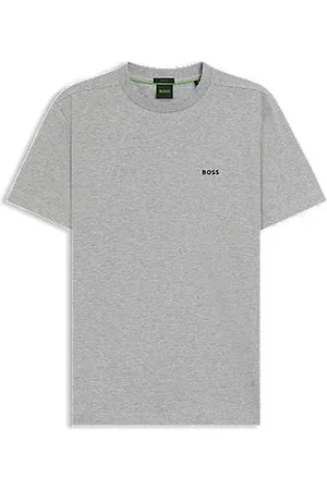 HUGO BOSS Regular-fit T-shirt van stretchkatoen met contrastlogo