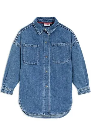 HUGO BOSS Loose-fit denim overhemd voor kinderen