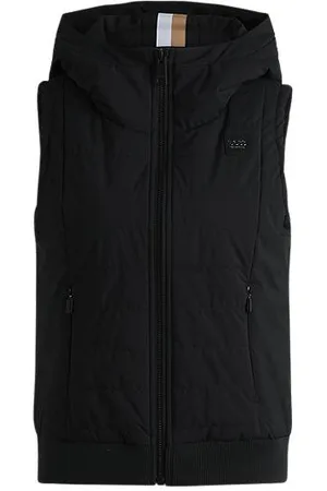 HUGO BOSS Gewatteerde bodywarmer met logostiksel voor ruiters