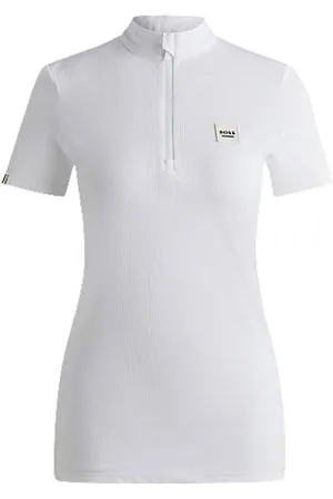 HUGO BOSS Wedstrijdshirt voor ruiters van geribbeld stretchmateriaal