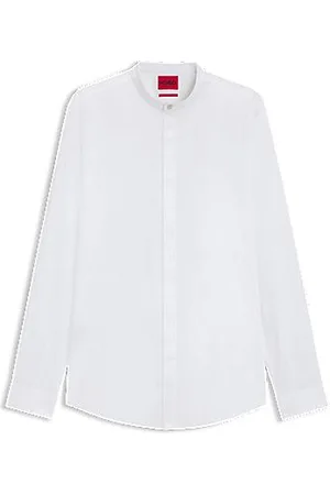 HUGO BOSS Slim-fit overhemd van stretchkatoen met opstaande kraag