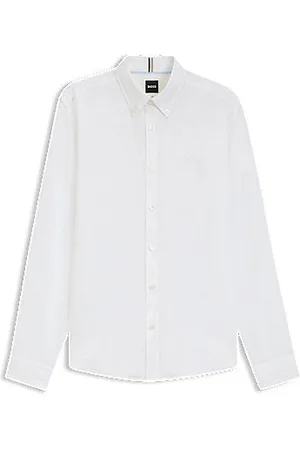 HUGO BOSS Slim-fit overhemd van linnen