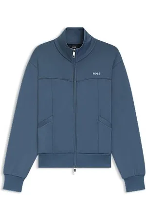 HUGO BOSS Sweatshirt met rits en contrasterend logo