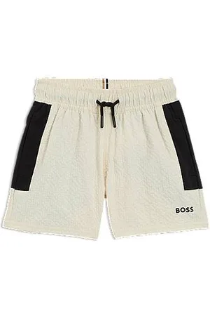 HUGO BOSS Kinderzwemshort van seersucker met logoprint