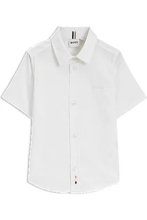 HUGO BOSS Regular-fit kinderoverhemd van Oxfordkatoen