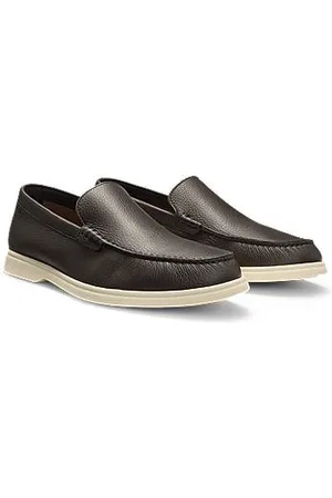 HUGO BOSS Mocassins van bewerkt leer met logodetail