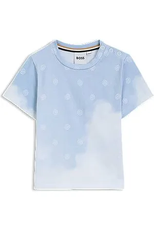 HUGO BOSS Kinder-T-shirt met Double B-monogrammen en wolkenprint