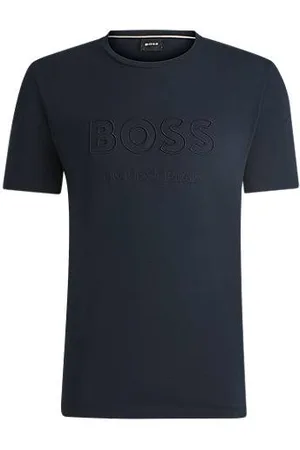 HUGO BOSS Ruitershirt met korte mouwen en logostiksel van stretchkatoen