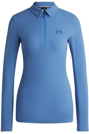 HUGO BOSS Trainingsshirt van stretchpiqué voor ruiters