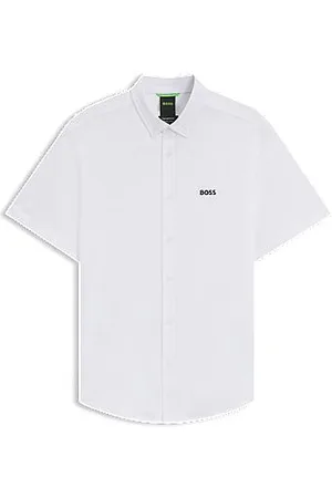 HUGO BOSS Regular-fit overhemd van dynamische katoenen jersey