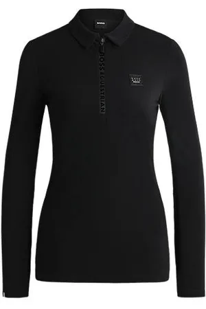 HUGO BOSS Trainingsshirt van stretchpiqué voor ruiters