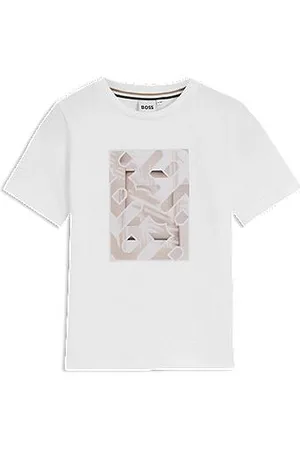 HUGO BOSS Katoenen kinder-T-shirt met monogram
