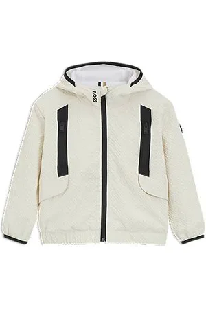 HUGO BOSS Windjack voor kinderen met capuchon in seersucker materiaal
