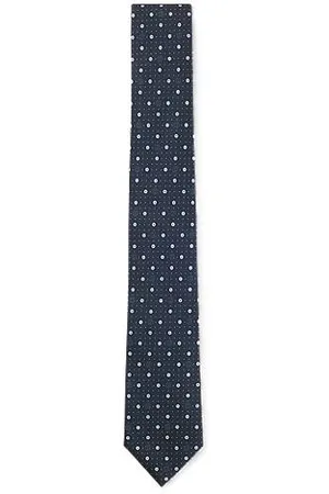 HUGO BOSS Stropdas van een zijdemix met micro-Double B-monogrammen