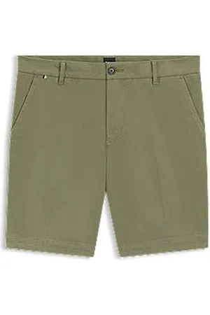 HUGO BOSS Slim-fit short van gestructureerde stretchkatoen