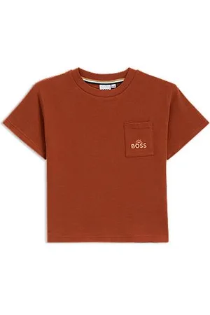 HUGO BOSS Regular-fit T-shirt voor kinderen van katoen met geborduurd kunstwerk