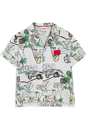 HUGO BOSS T-shirt met all-over-print en logopatch voor kinderen
