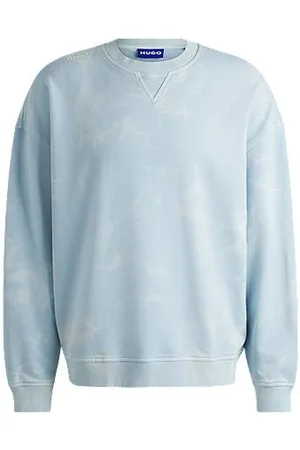 HUGO BOSS Sweater van katoenen sweatstof met tie-dye-effect