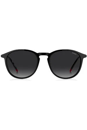 HUGO BOSS Zonnebril van acetaat met ronde metalen pootjes
