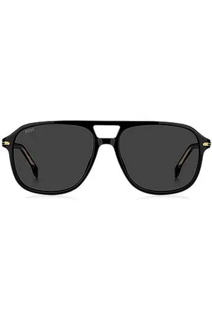 HUGO BOSS Zonnebril van acetaat met goudkleurige details