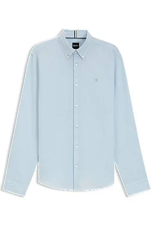 HUGO BOSS Slim-fit overhemd van linnen