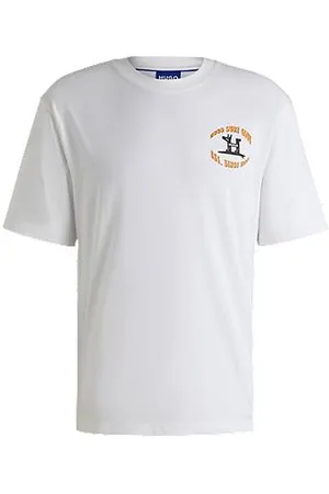 HUGO BOSS T-shirt van katoenen jersey met surfartwork