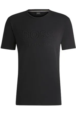 HUGO BOSS Ruitershirt met korte mouwen en logostiksel van stretchkatoen