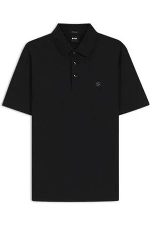 HUGO BOSS Polo van gemerceriseerde katoen met dubbel monogram