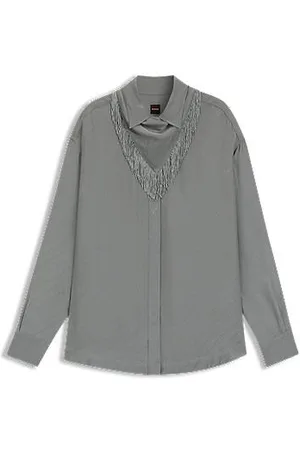 HUGO BOSS Oversized-fit blouse met logo