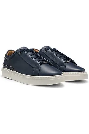 HUGO BOSS Gary leren sneakers met suède hielstuk