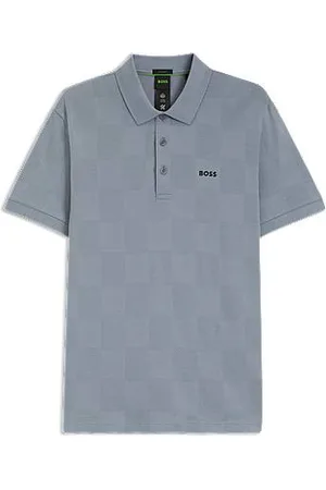 HUGO BOSS Polo van katoen met jacquard bodymapping