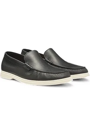 HUGO BOSS Mocassins van bewerkt leer met logodetail