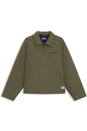 HUGO BOSS Regular-fit licht gewatteerde jas van katoenen canvas
