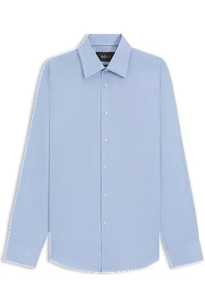HUGO BOSS Regular-fit overhemd van een Italiaanse katoenmix