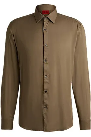 HUGO BOSS Slim-fit overhemd van zacht satijn