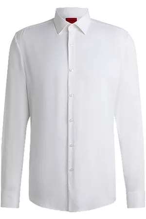 HUGO BOSS Slim-fit overhemd van zacht satijn