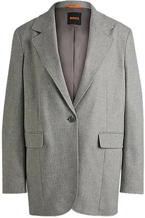 HUGO BOSS Blazer met één knoop van stretchflanel