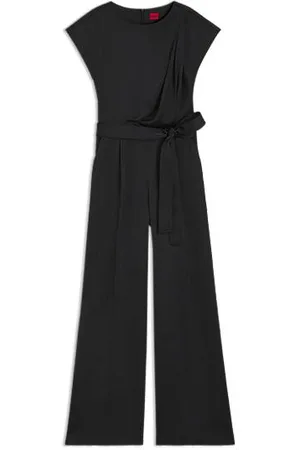 HUGO BOSS Jumpsuit van zacht satijn met riem