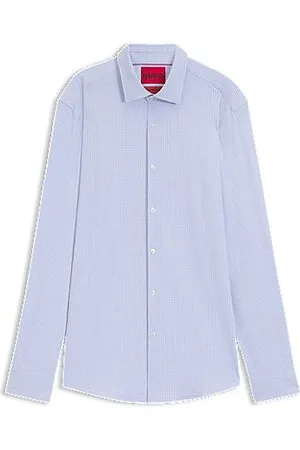 HUGO BOSS Slim-fit overhemd van hoogwaardige stretchjersey met print