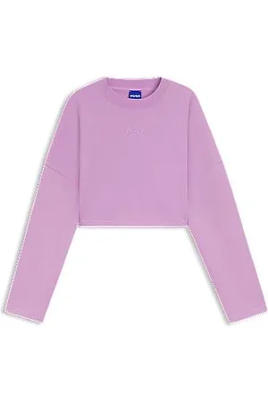 HUGO BOSS Iets korte sweater van katoen met logoprint