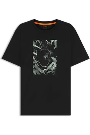 HUGO BOSS T-shirt van katoenen jersey met dierengraphic