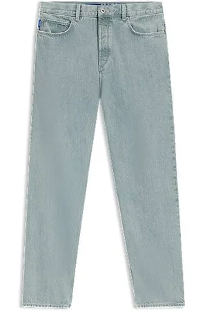 HUGO BOSS Baggy-fit jeans van stevig felblauw denim