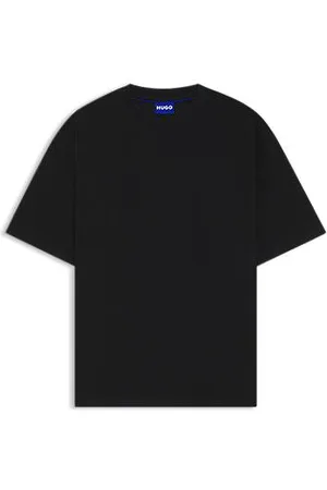 HUGO BOSS Loose-fit T-shirt van een katoenmix met wafelstructuur